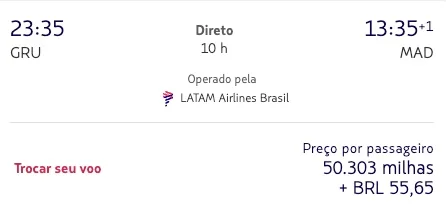 Comprovante: São Paulo → Madrid